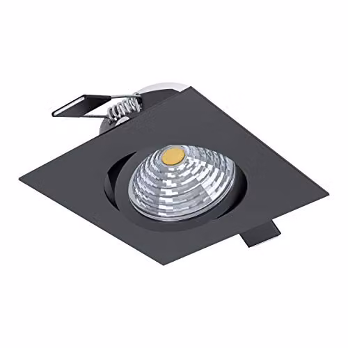 Loops Square Wall and Ceiling Flush Downlight, Black Aluminium, 6W Built-in LED, 2700K Warm White – 1