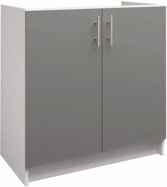 SPETLEK Modern Grey Kitchen Sink Unit with Hinged Doors, Height: 80 cm – 1