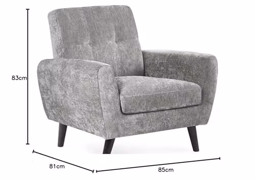 Julian Bowen Monza Dove Grey Retro Armchair in Fabric – 2