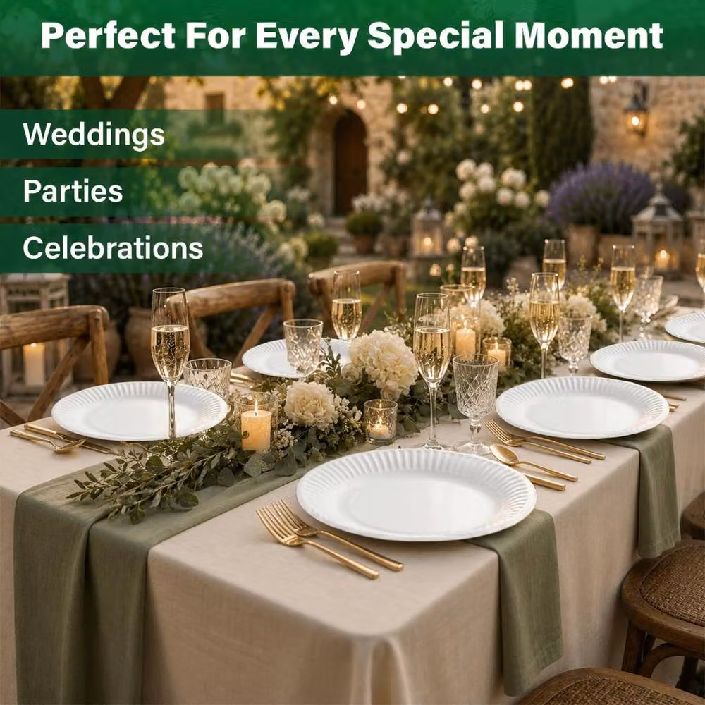 ECONX 1000 Pack White Heavy Duty Disposable Paper Plates, 18 cm – 4
