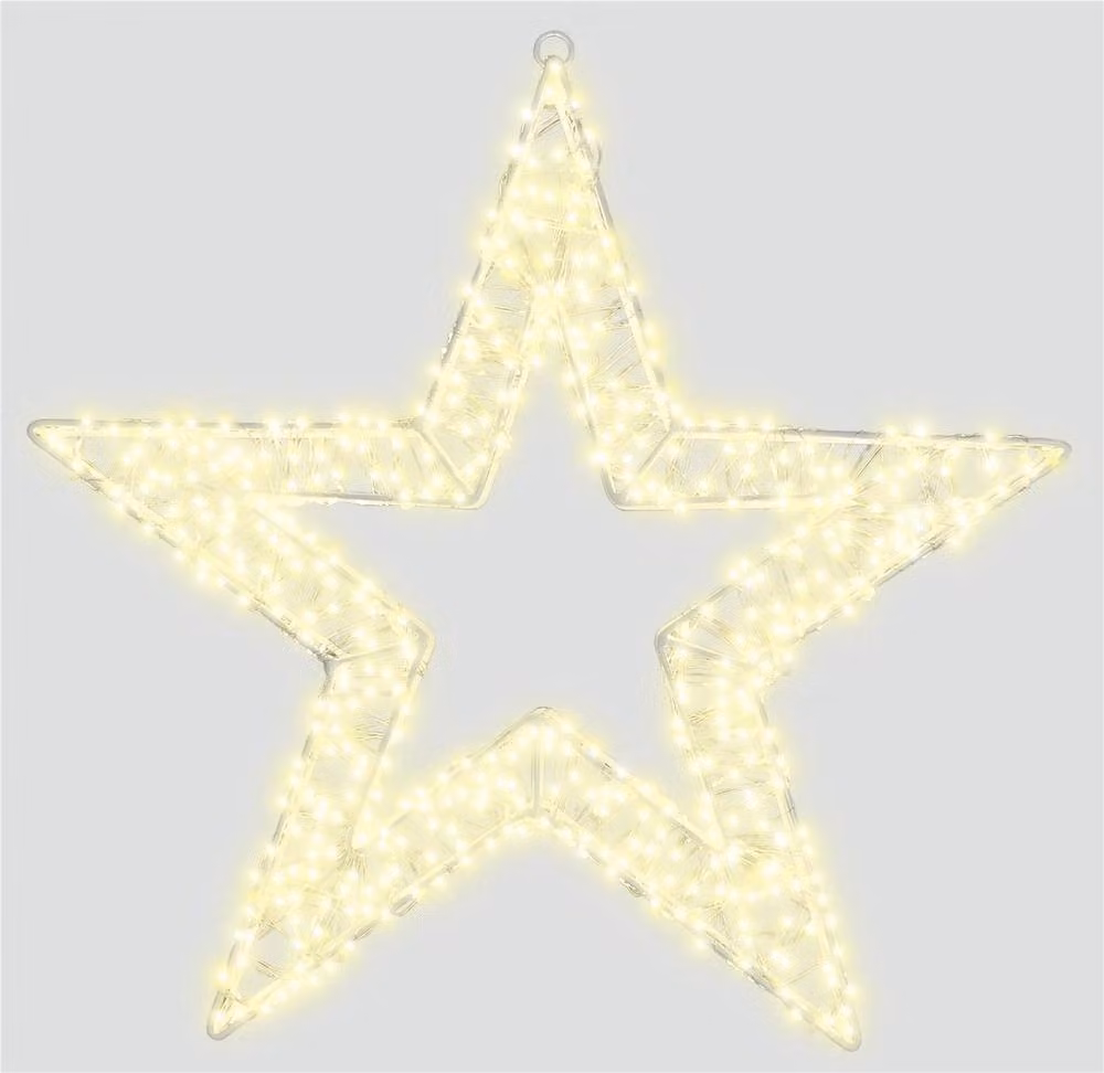 mysmartbuy Pre Lit LED Star Wreath with Warm White Lights and 5m Cable – 2
