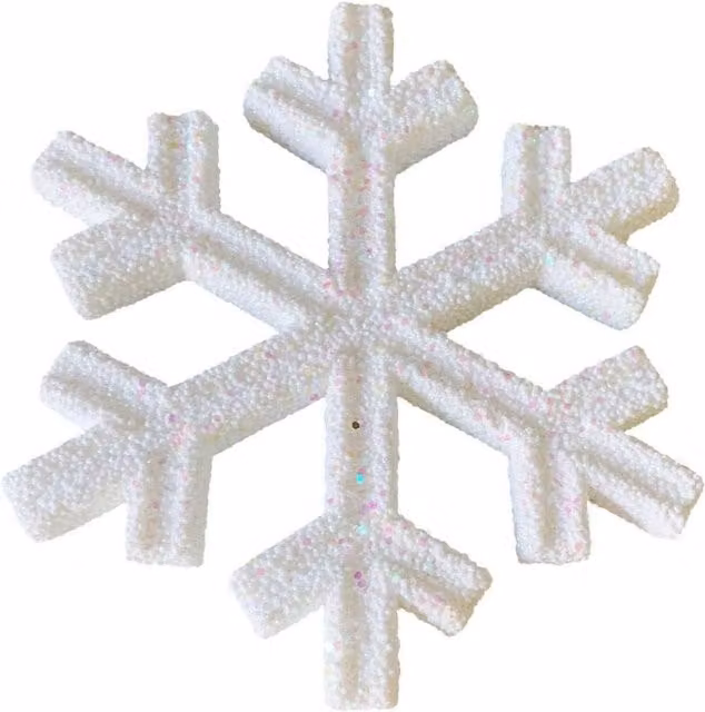 KDMD White Glitter Snowflake Hanging Decoration, 2 Pack, Height: 25 cm