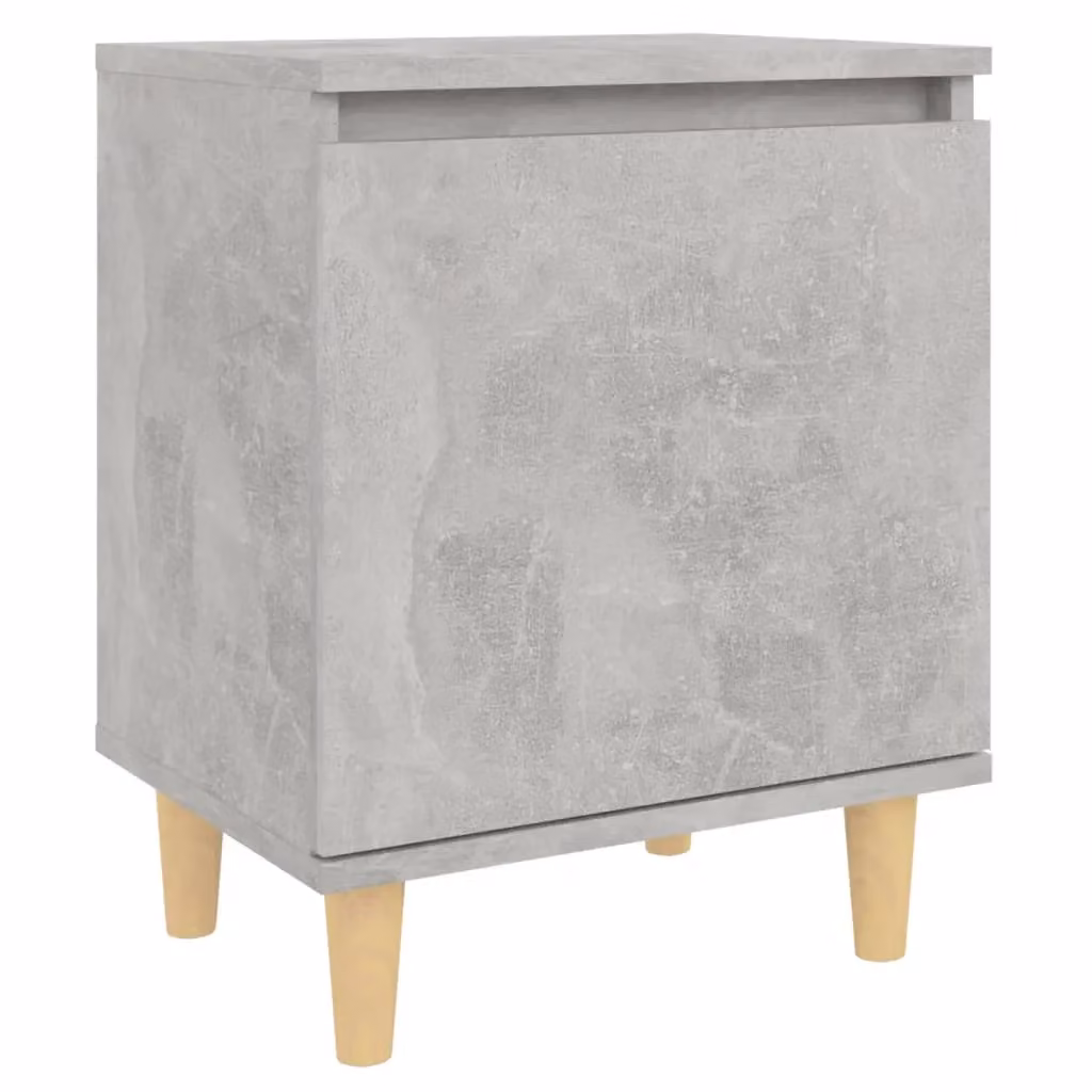 Berkfield Home Bed Cabinet in Concrete Grey with Solid Wood Legs, W/D/H: 40 x 30 x 50 cm – 2