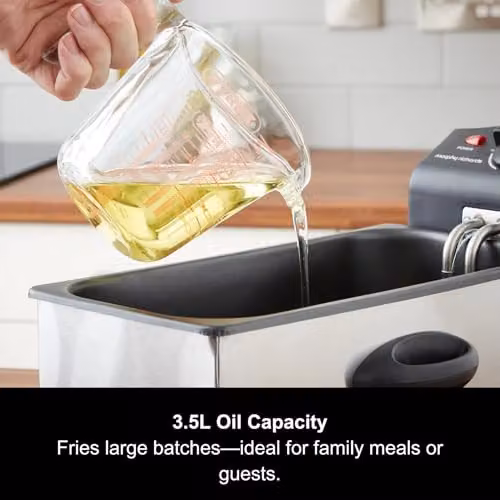 Morphy Richards 3.5L Deep Fat Fryer in Silver with Viewing Window and Variable Temperature Control – 6