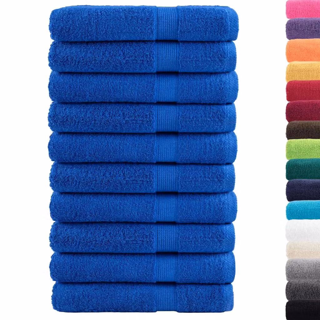 Berkfield Home SOLUND Premium Cotton Terry Towels, Blue, 10 Pack, W: 100 cm x L: 200 cm, 600gsm – 2