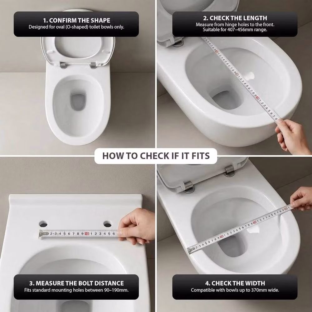 Nestlune Universal Oval Soft Close Toilet Seat in White with Quick Release and Easy Clean Features – 2
