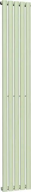 Lux Heat Oval Coloured Vertical Radiator in Green, H 180 cm x W 30 cm