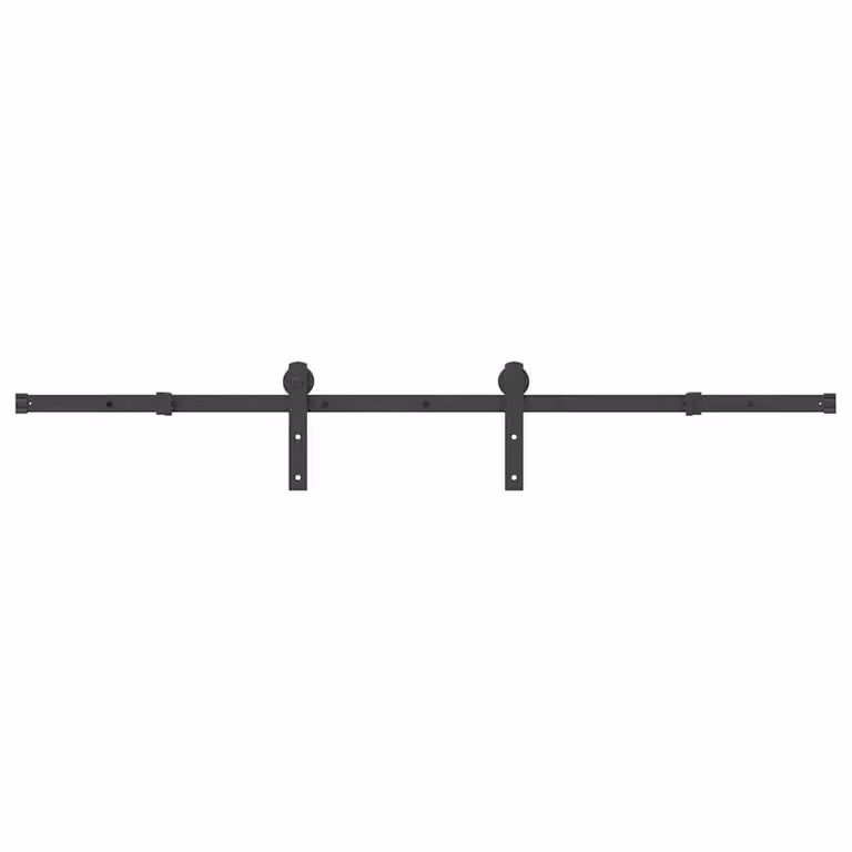 Berkfield Home Sliding Door Hardware Kit, Matt Black Steel, 183 cm