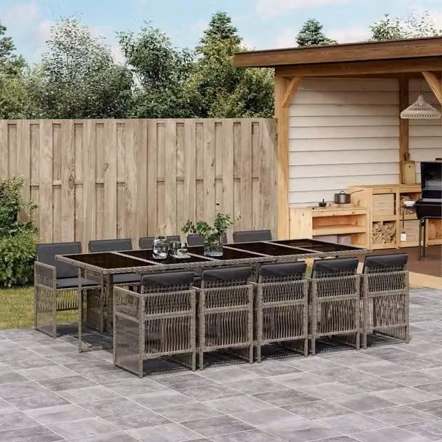 Berkfield Home Garden Dining Set in Beige and Black