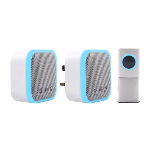 Uni-Com Wireless Portable and Plug-in Doorbell Chime Set, White