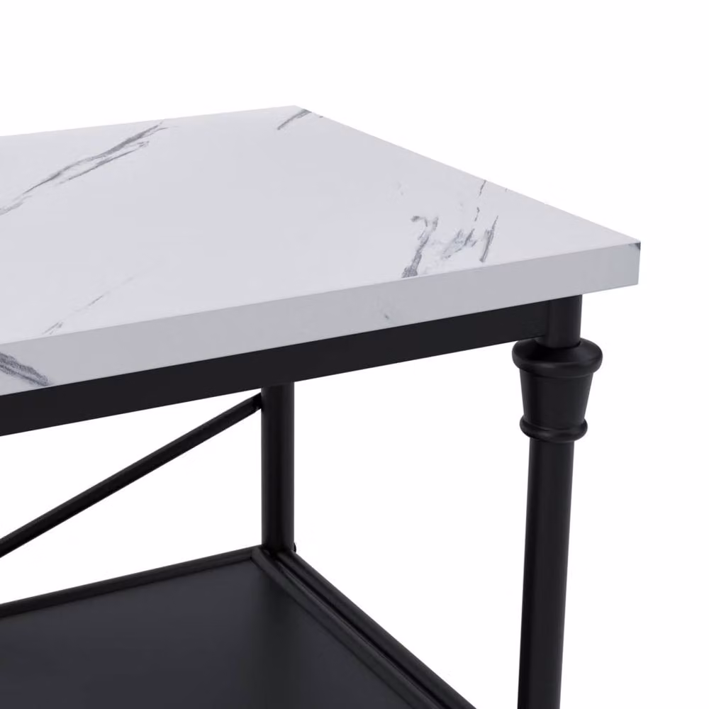 Wyld Haus Lola Marble Effect Console Table in Black, W/D/H: 80 x 40 x 40 cm – 3