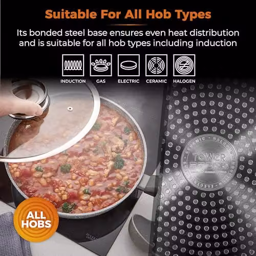 Tower Cerastone Frying Pan, 28 cm, Grey – 4