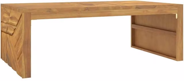 Berkfield Home Solid Wood Teak Coffee Table in Brown, W/D/H: 110 x 60 x 38 cm