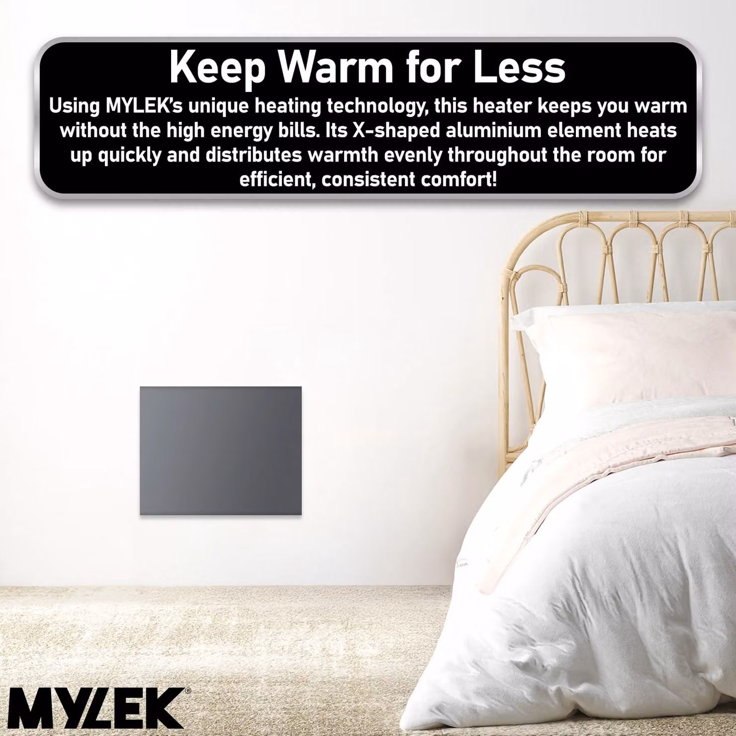MYLEK 500W Slimline Electric Panel Convector Heater with WiFi App Control in Anthracite – 7