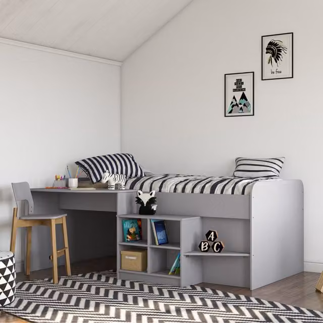Kidsaw Pilot Single Cabin Storage Bed in Grey, 90 x 190 cm