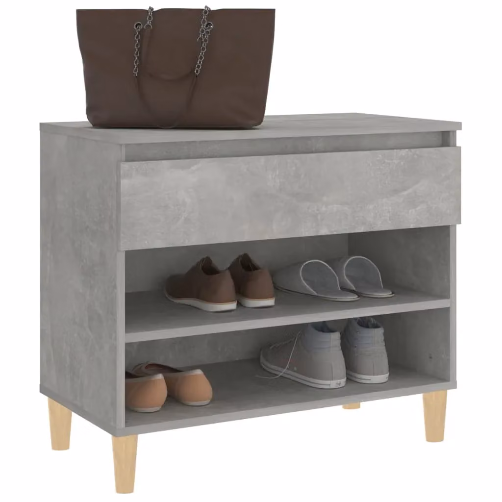 Berkfield Home Modern Grey Shoe Cabinet with Doors and Drawers, W/D/H: 70 x 36 x 60 cm – 3