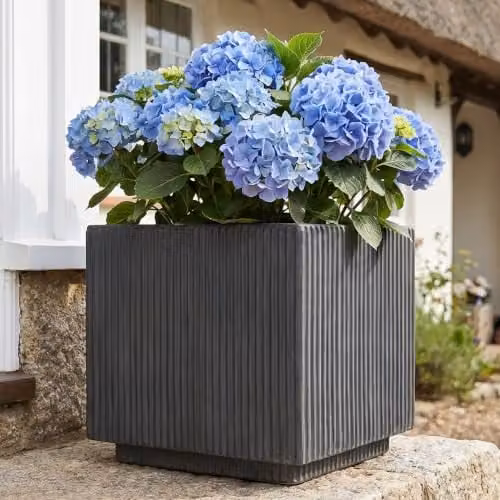 IDEALIST Black Reinforced Stone Outdoor Plant Pot, 30 cm, 22 l – 1