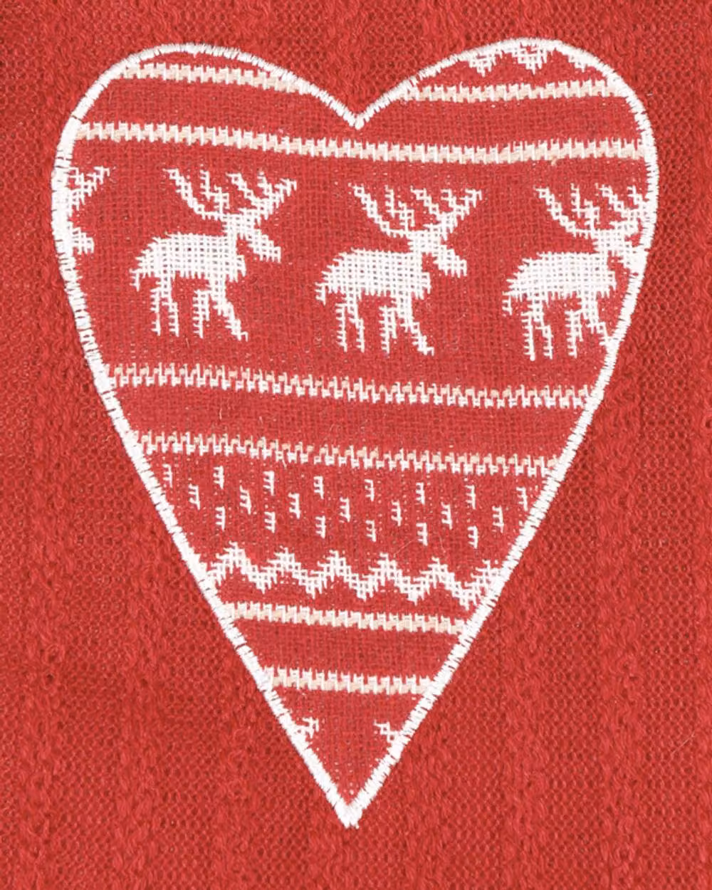 Dibor Red and White Nordic Heart Christmas Tree Decoration Hanging Gift Bag, Medium – 3