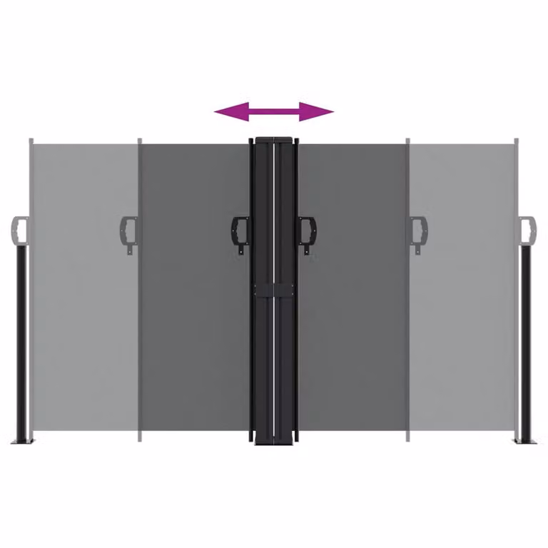 Berkfield Home Retractable Side Awning in Anthracite Grey, W/H: 140 x 1000 cm