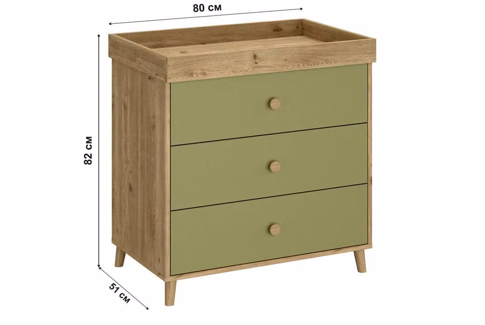 Shefa Line Shefa 890 Kids Changing Dresser in Pistachio Green – 3