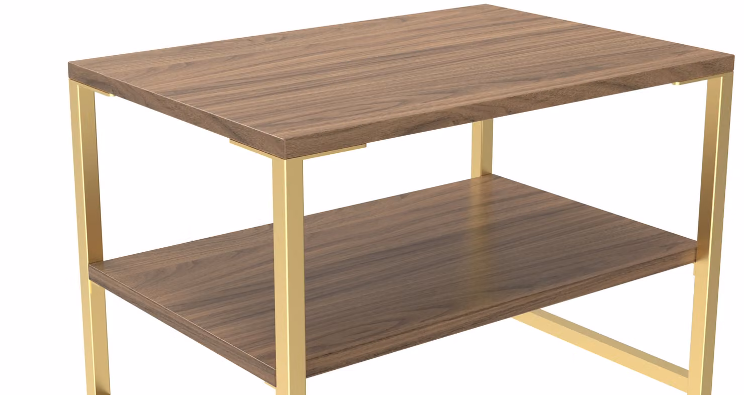 2 U Tamworth Ready Assembled Lamp Table in Walnut and Gold – 2