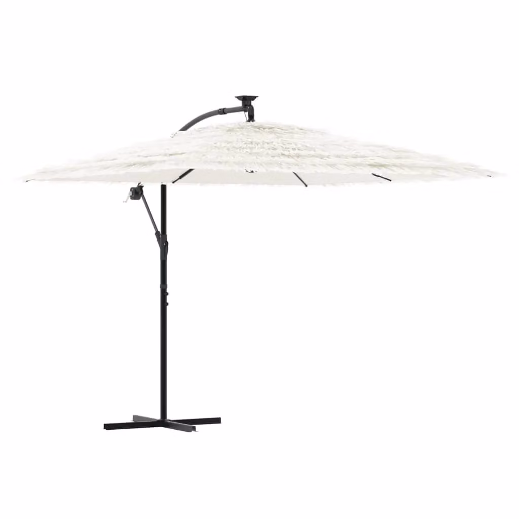 Berkfield Home Garden Parasol in White with Steel Pole, W/D/H: 269 x 269 x 235 cm – 2