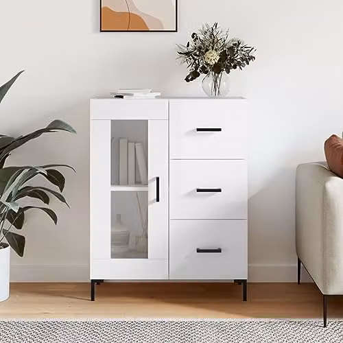 vidaXL Modern High Gloss White Sideboard W/D/H: 69.5 x 34 x 90 cm – 2