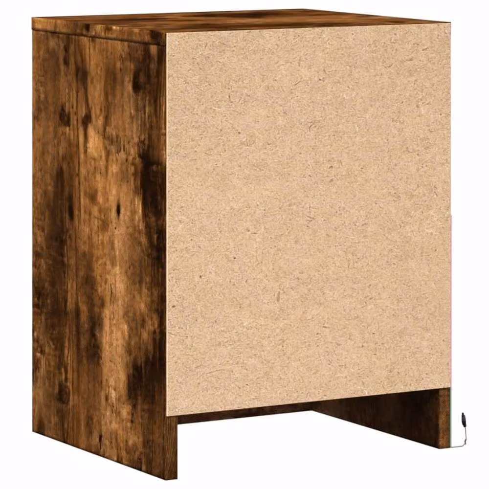 Berkfield Home Set of 2 Stylish Bedside Cabinets with Integrated LED Lights in Smoked Oak Brown – 5