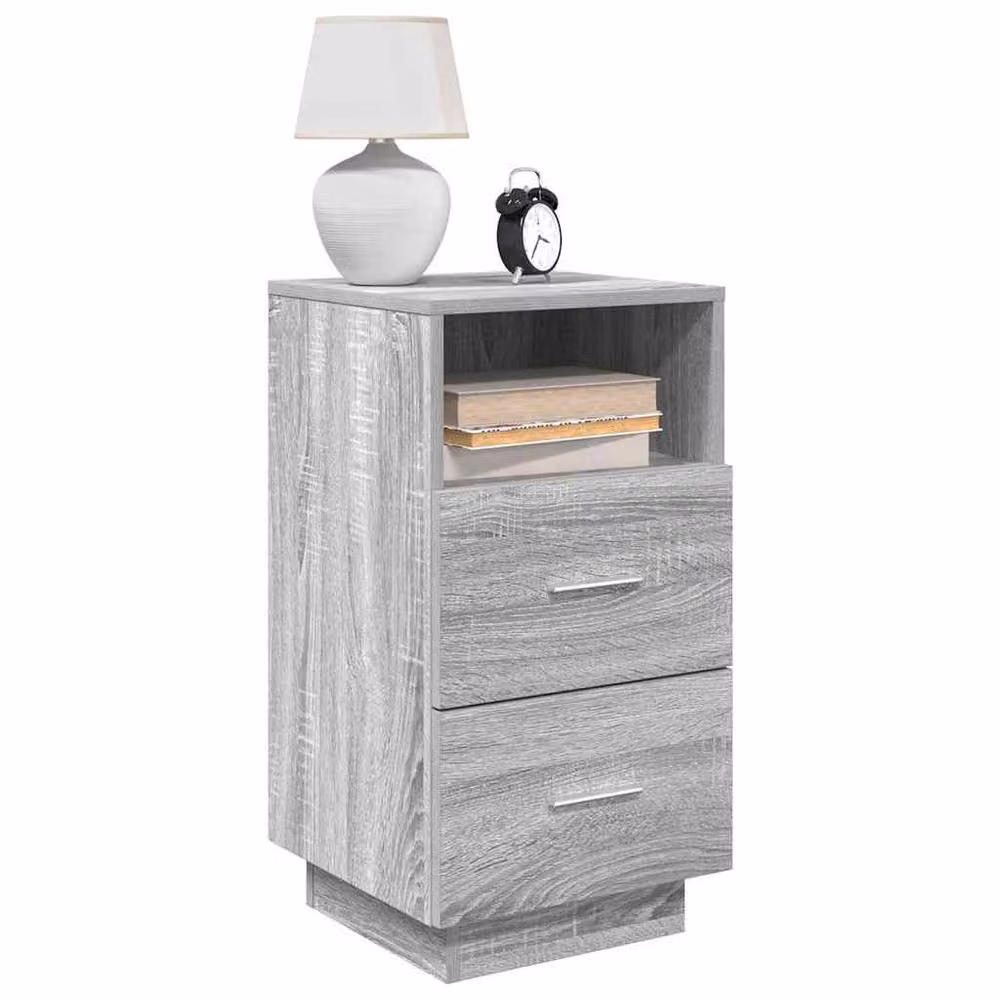 Berkfield Home Bedside Cabinet with 2 Drawers in Grey Sonoma, W/D/H: 36 x 36 x 68 cm – 2