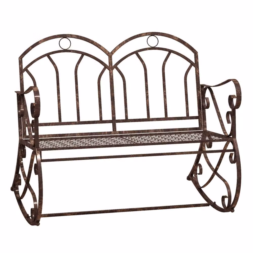 Wyld Haus Lesu Bronze Red Metal 2 Seater Garden Rocking Bench – 2