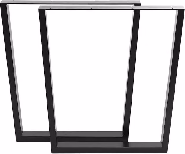 Living and Home Set of 2 Industrial Steel Furniture Legs in Black, H x W x D: 71 x 7 x 66 cm