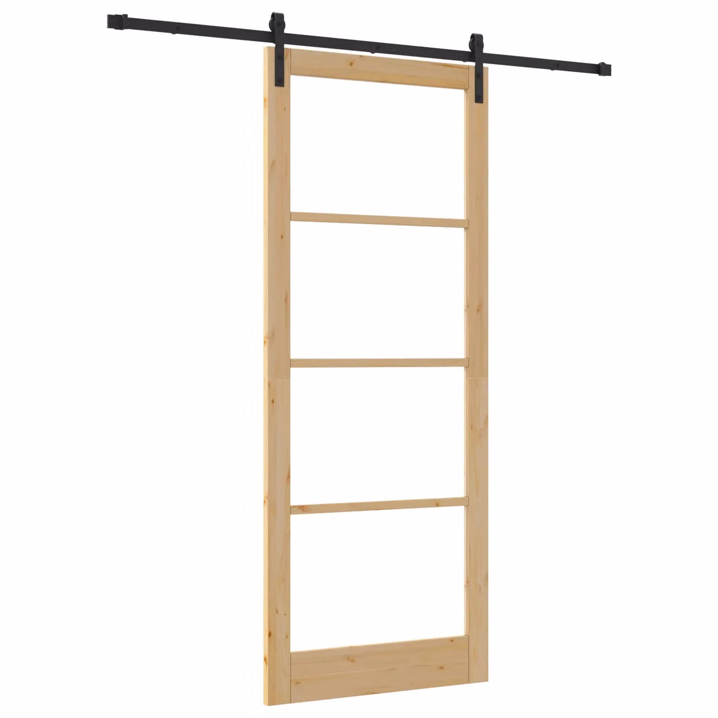 Berkfield Home Orkdal Modern Veneered Sliding Door with Hardware Set in Brown, W: 93 cm, H: 232 cm