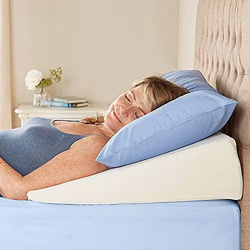 Coopers of Stortford White Bed Wedge Pillow with Breathable Foam and Removable Machine Washable Cover, W: 63.5 cm, D: 66 cm, H: 16 cm
