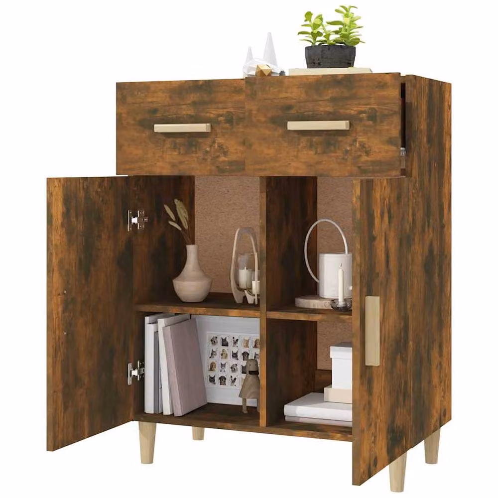 Berkfield Home Smoked Oak Sideboard in Brown, W/D/H: 69.5 x 34 x 89 cm – 4