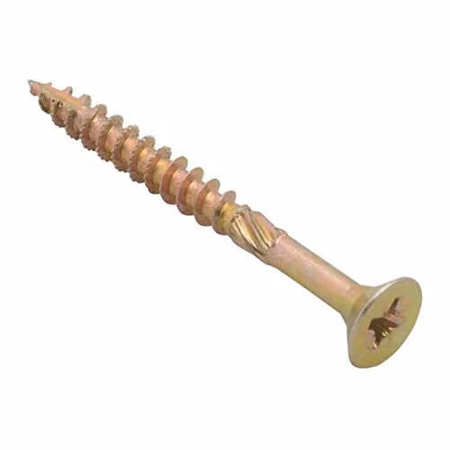 Forgefix Galvanised Multi-purpose Wood Screws, Yellow and Black, 4.5 x 50 mm