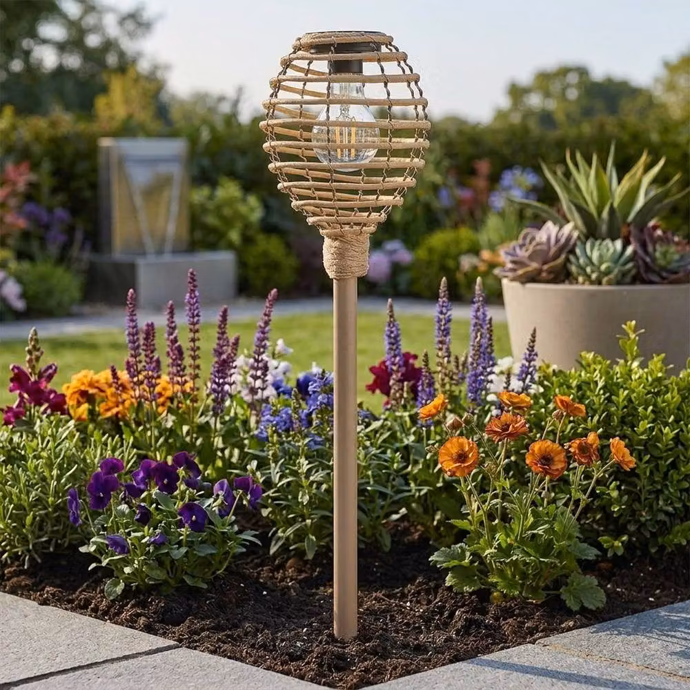 Garden Greatness Lunaria Solar LED Garden Stake Light, Brown, Height: 70 cm – 5