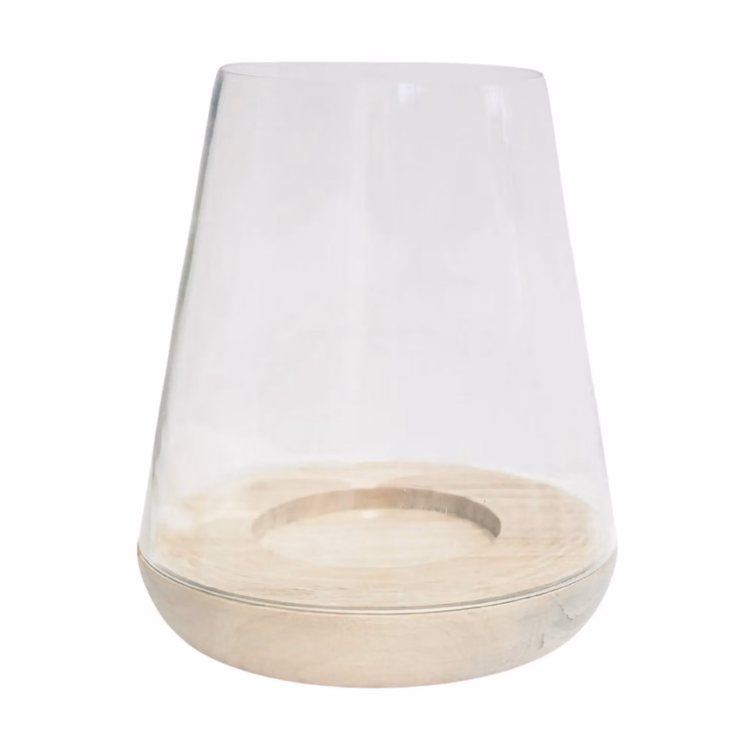 Ivyline Padstow Whitewash Rounded Wood and Glass Lantern, White, H 25 cm x W 20 cm x D 20 cm – 2