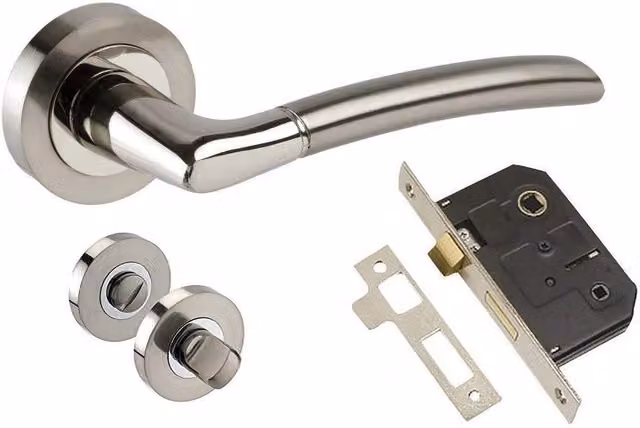 Golden Grace Chrome Bathroom Door Handle Pack