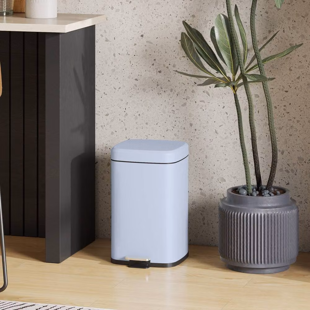 STILVORA 20L Kitchen Bin with Pedal Lid in Blue, featuring Soft-Close and Fingerprint-Proof Finish – 2