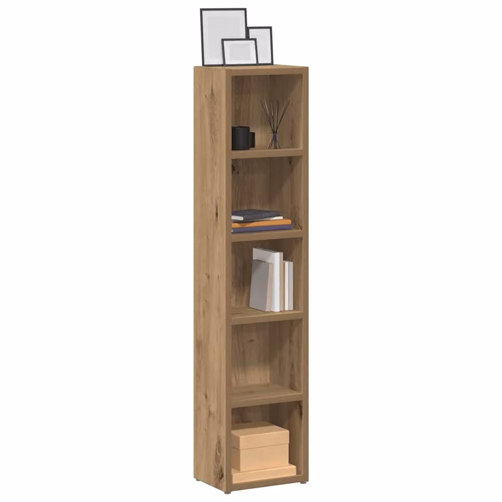 Berkfield Home Artisan Oak CD Cabinets, 2 Piece Set, Brown, W/D/H: 21 x 16 x 93.5 cm – 3