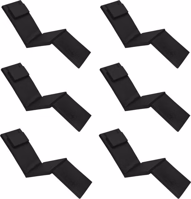Gardenista Black Wedge Outdoor Sun Lounger and Steamer Chair Cushion Set of 6