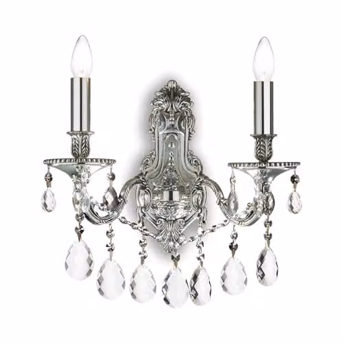 Ideal Lux Gioconda AP2 Silver Crystal Wall Applique