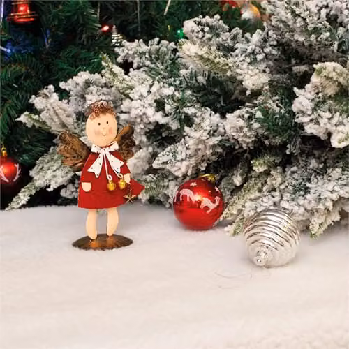 Netagon Red Metal and Glass Angel Tabletop Christmas Ornament – 5