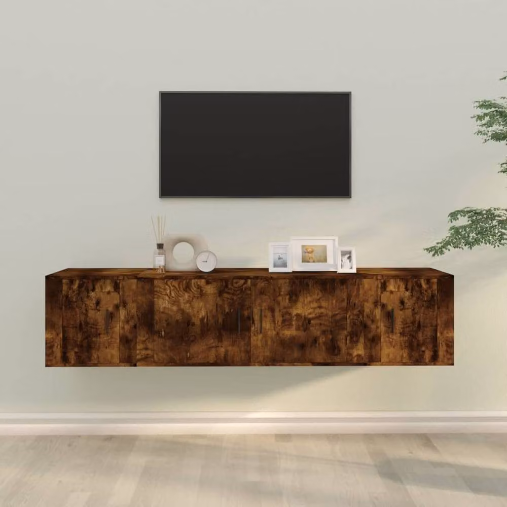 Berkfield Home Classic 3 Piece TV Cabinet Set in Smoked Oak Brown Engineered Wood – 2
