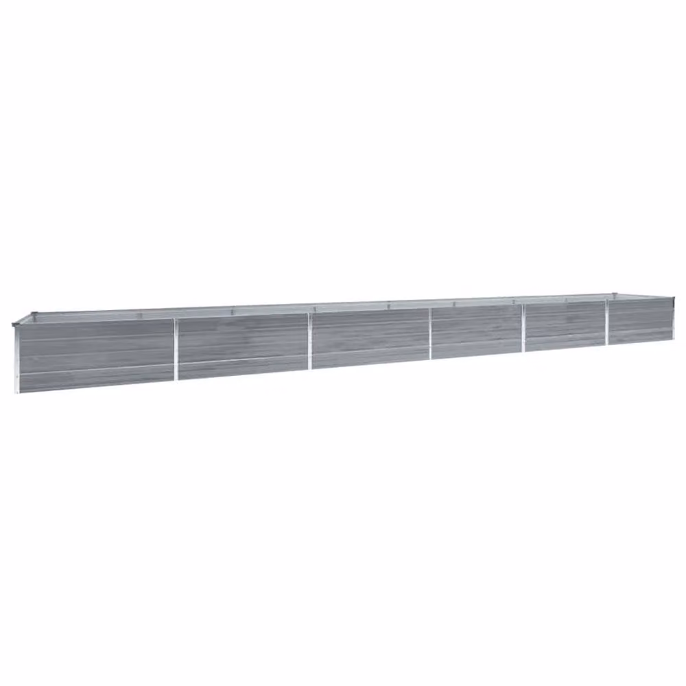 Berkfield Home Garden Galvanised Steel Raised Bed in Grey, W: 600 cm, D: 80 cm, H: 45 cm – 2