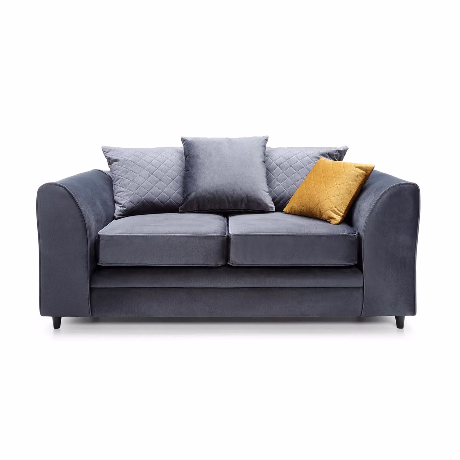 Abakus Direct Chicago 2 Seater Velvet Sofa in Grey, W/D/H: 160 x 89 x 78 cm – 2