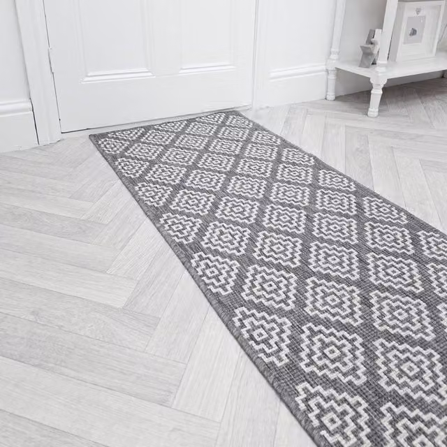 runrug Olmec Reversible Carpet Runner Rug in Grey, W/D/H: 60 x 240 cm – 1