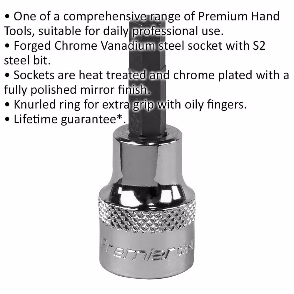 Loops 6mm Forged Hex Socket Bit, 3/8 inch Square Drive, Chrome Vanadium Silver – 2