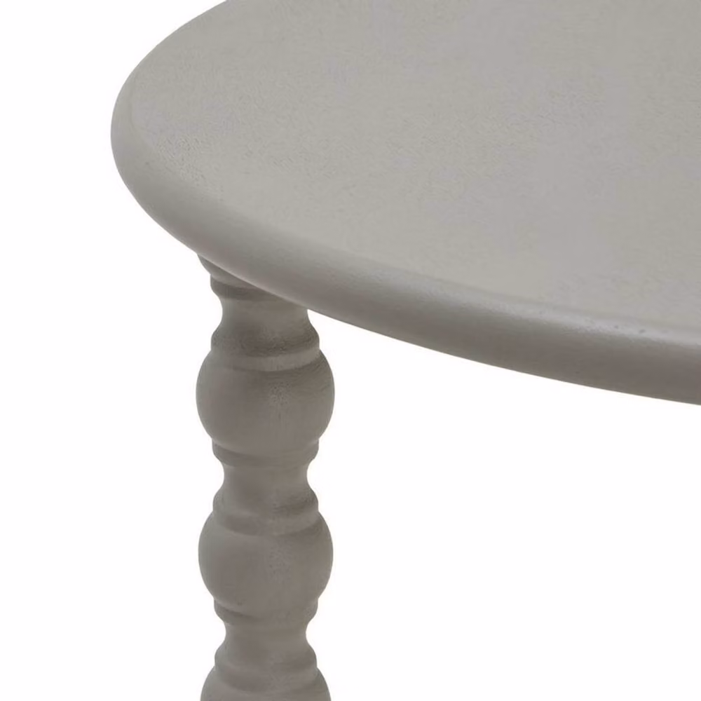 Lemon Pavilion Furniture and Decor The Camden Collection Round Side Table in Grey Wood, W: 45 cm, D: 45 cm, H: 60 cm – 2