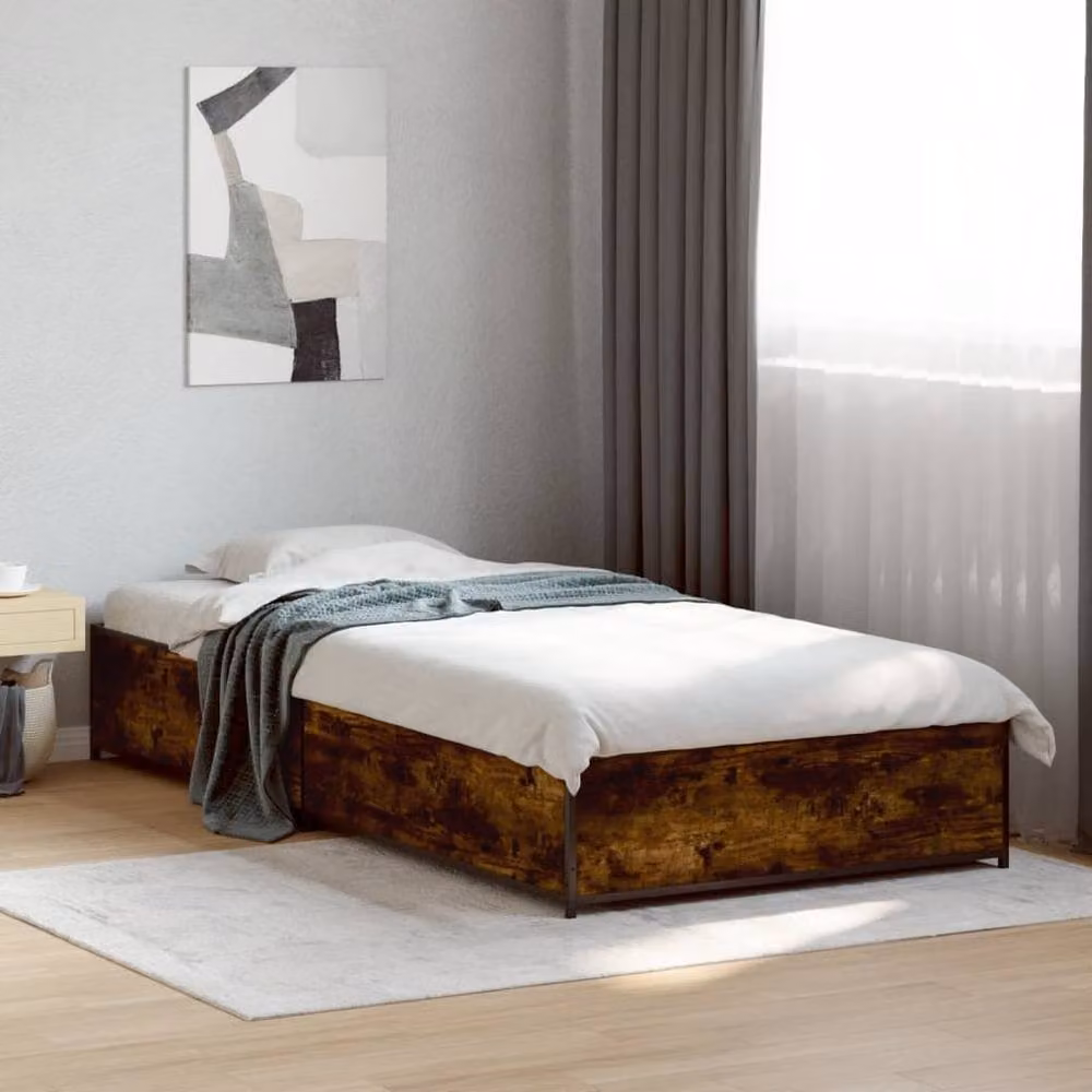 Berkfield Home Smoked Oak Bed Frame in Brown, Small Single, W: 75 cm x L: 190 cm – 2